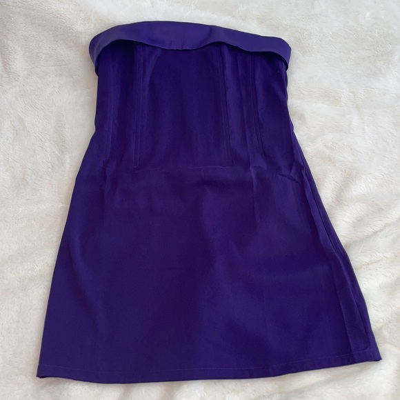Strapless satin dress purple (sky to moon) new without tags - Picture 2 of 3